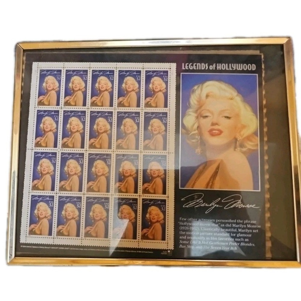 Set Of 20 1995‎ Marilyn Monroe Legends of Hollywood Framed USPS 32 Cent Stamps